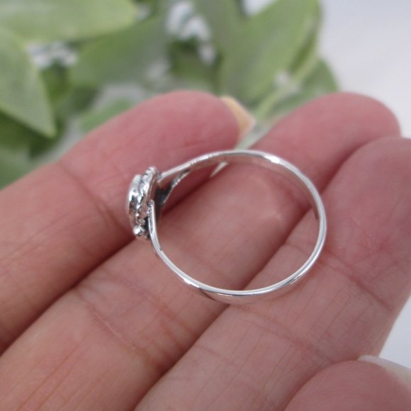 White Buffalo Turquoise ring>925 Sterling White Buffalo Ring,Dainty Turquoise - Picture 5 of 8